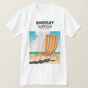 T-shirt Affiche de voyage de plage Shotley suffolée