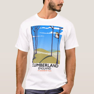 T-shirt Affiche de voyage de style vintage Cumberland, Ang