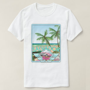 T-shirt Affiche de voyage de style vintage Salvador Brésil