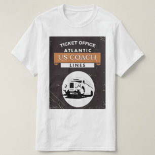 T-shirt affiche de voyage des autocars américains