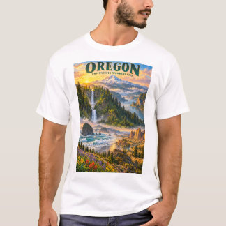T-shirt Affiche de voyage du merveilleux pays de l'Oregon