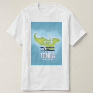 T-shirt Affiche de voyage en avion carte de Tonga
