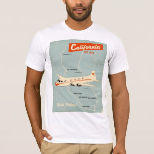 T-shirt Affiche de voyage en Californie "par avion" de sty