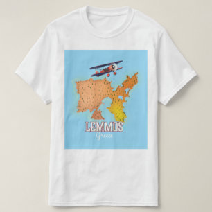 T-shirt Affiche de voyage illustrée de la carte grecque de