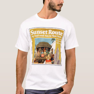 T-shirt Affiche De Voyage Pour La Route Du Coucher De Sole