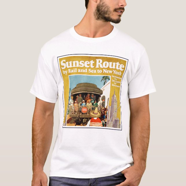 T-shirt Affiche De Voyage Pour La Route Du Coucher De Sole (Devant)