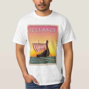 T-shirt Affiche de voyage Viking Islande
