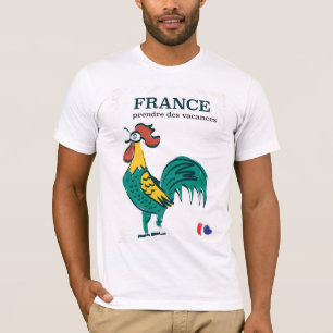 T-shirt Affiche de voyage vintage coq France