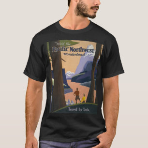 T-shirt Affiche de voyage vintage du Pacifique Nord-Ouest 
