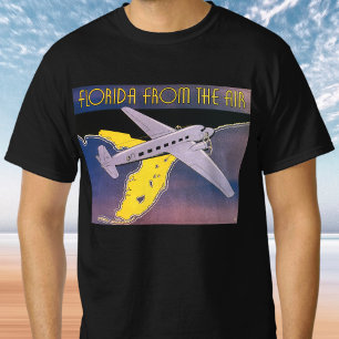 T-shirt Affiche de voyage vintage, Floride vue du ciel Avi
