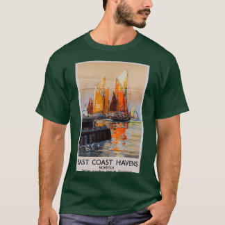 T-shirt affiche de voyage vintage Norfolk de East Coast Ha