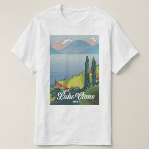 T-shirt Affiche de voyage vintage style Lac de Côme Italie