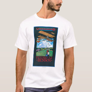 T-shirt Affiche finie Grahame-Blanche et plate d'aérodrome