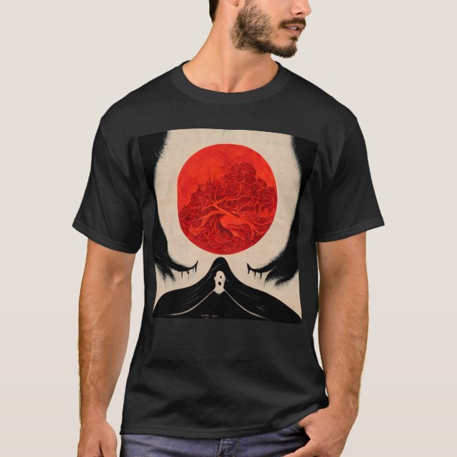 T-shirt affiche japonaise d'horreur (Devant)