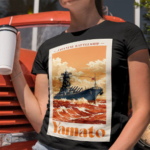 T-shirt Affiche maritime vintage du cuirassé japonais Yama