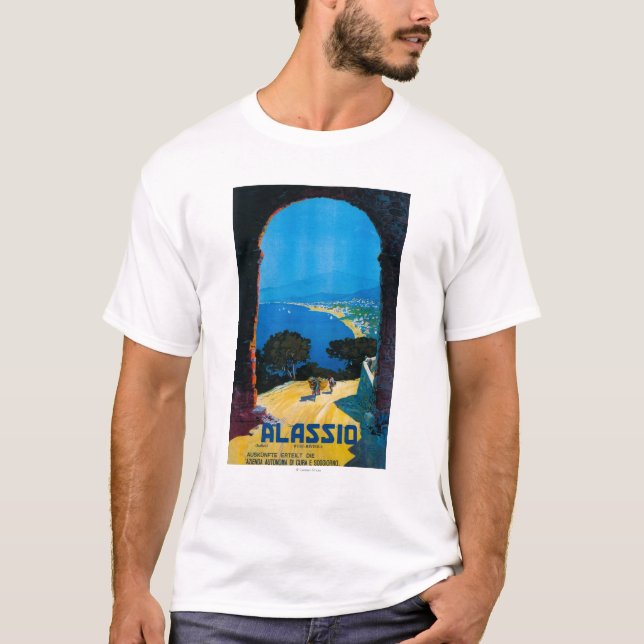 T-shirt Affiche occidentale de voyage de la Riviera (Devant)