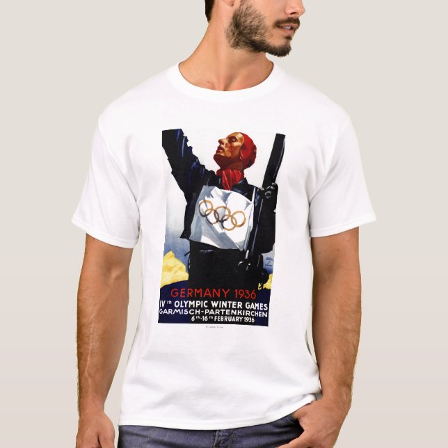 T-shirt Affiche olympique de publicité de 1936 jeux (Devant)