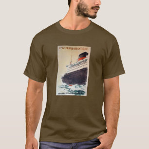T-shirt Affiche publicitaire vintage Art Cruise Ship Franç
