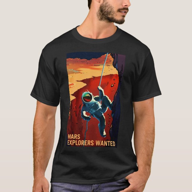 T-shirt Affiche Recherchée des explorateurs de Mars (Devant)