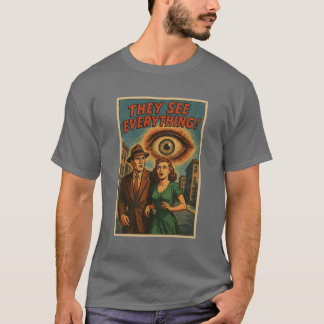 T-shirt Affiche Rétro SciFi hey Voir Tout Bande Dessinée V