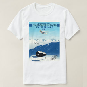 T-shirt affiche ski de crans-montana Suisse