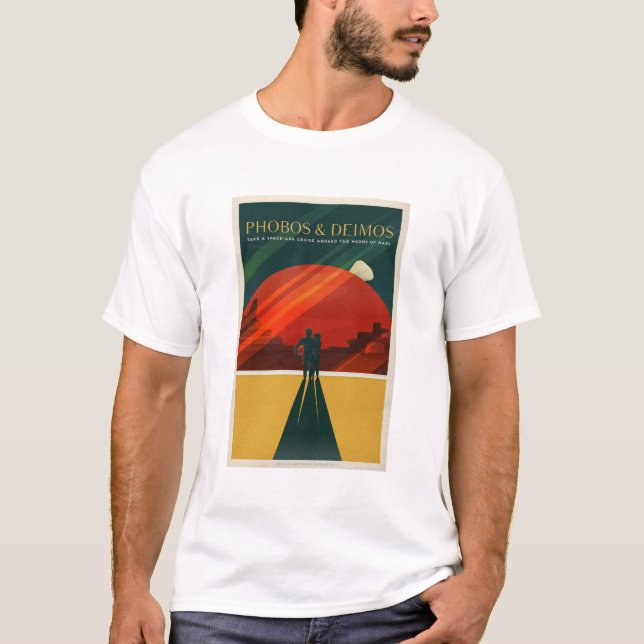 T-shirt Affiche touristique SpaceX Mars Phobos et Deimos (Devant)