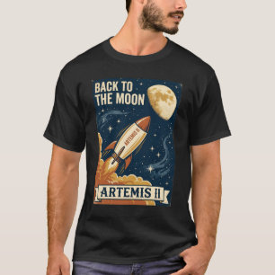 T-shirt Affiche vintage de l'espace Artemis II retour sur