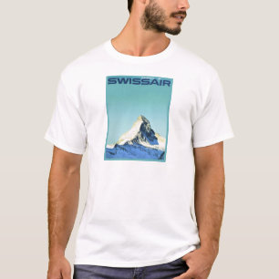 T-shirt Affiche vintage de ski, Swissair, Zermatt,