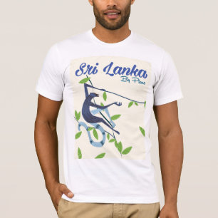 T-shirt Affiche vintage de vacances singe Sri Lanka