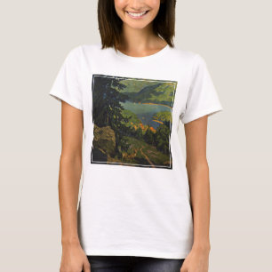 T-shirt Affiche Vintage voyage Pour Les Montagnes Adironda