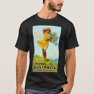 T-shirt Affiche Vintage voyage restaurée en Australie occi