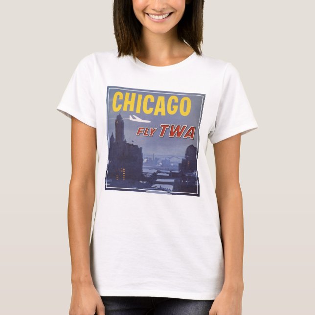 T-shirt Affiche Voyage Pour Les Vols Trans World Airlines (Devant)