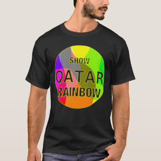 T-shirt Afficher Qatar arc-en-ciel rétro