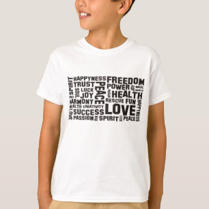 T-shirt affirmations noir - arrière - plan clair