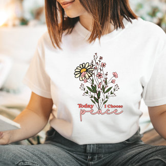 T-shirt Affirmations positives Chemise Good Vibes Fleur sa