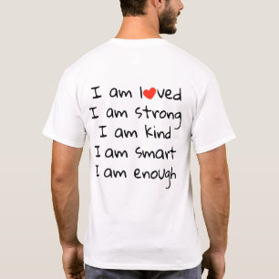 T-shirt Affirmations Typographie cardiaque Rouge Noir
