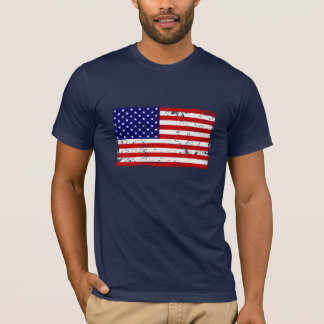 T-shirt affligé de drapeau américain