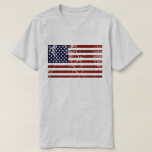 T-shirt affligé de drapeau américain