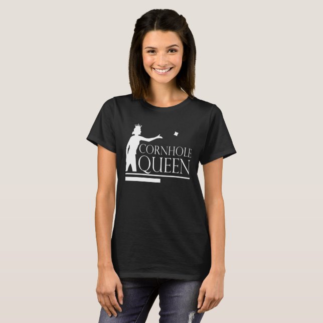 T-shirt affligé drôle de jeu de partie de la Reine (Devant entier)