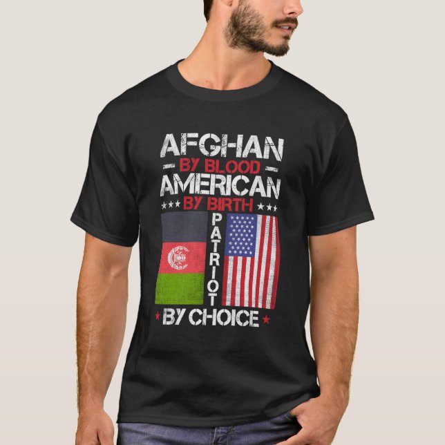 T-shirt Afghan Par Blood American Par Birth Patriot Par Ch (Devant)