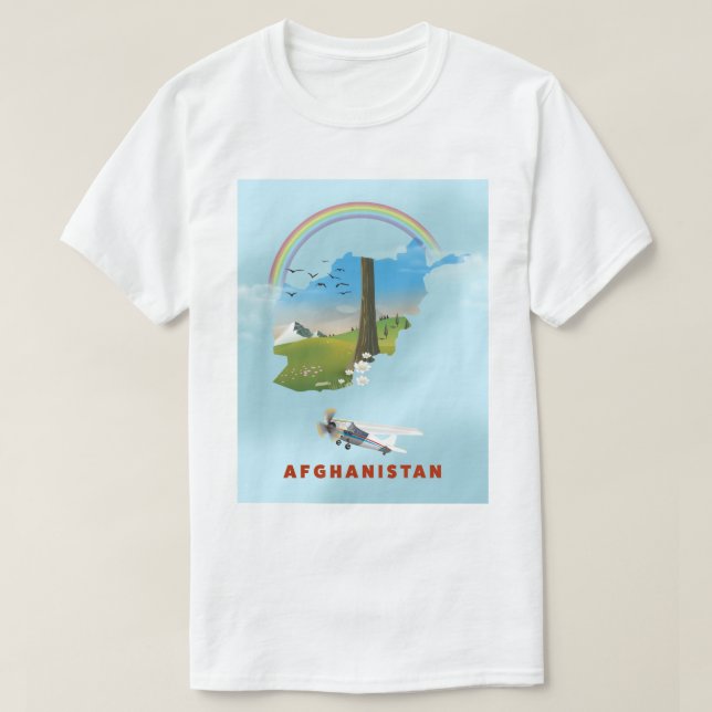 T-shirt Afghanistan Carte du paysage affiche (Design devant)