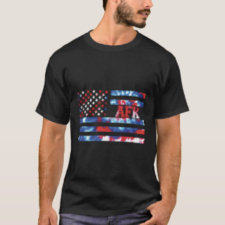 T-shirt Afk Tie Dye Rouge Blanc Bleu Patriotique Amérique 