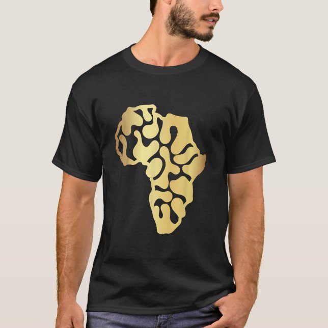T-shirt Africa Map Golden (Devant)