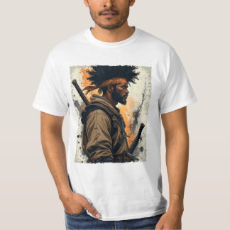 T-shirt Africain Samurai Afro Américain Bushido guerrier K