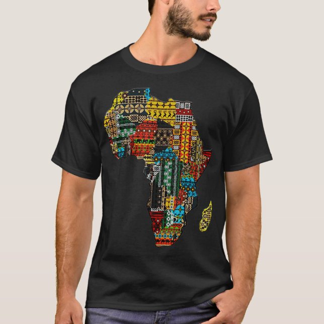 T-shirt Africains Dashiki Pattrens Mois de l'histoire des  (Devant)