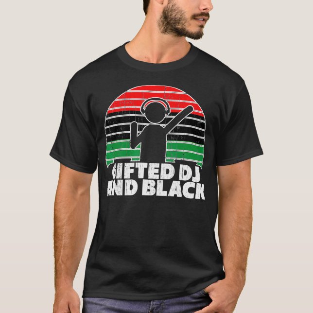 T-shirt African American DJ Pride - EDM USA Techno Gift (Devant)