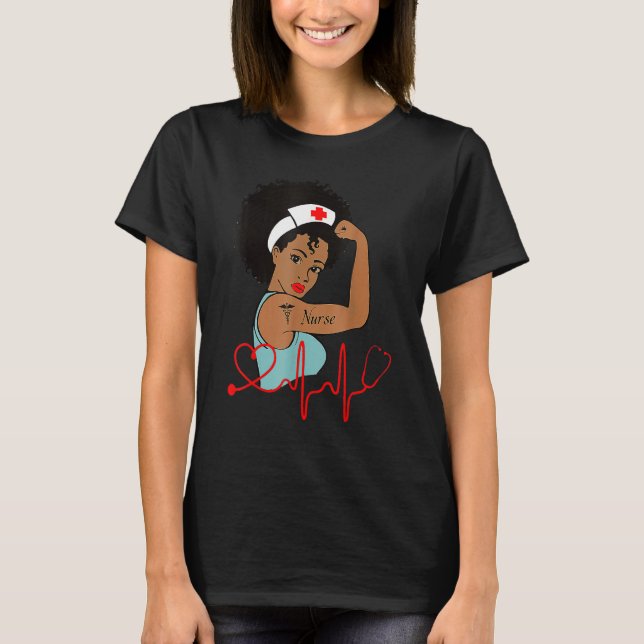 T-shirt African American Nurse Black History Month Pride B (Devant)