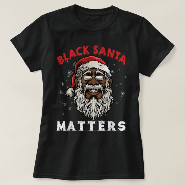 T-shirt African American Santa Black Matters Christmas Paj (Design devant)