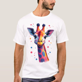 T-shirt African animal art The colorful giraffe for funny 