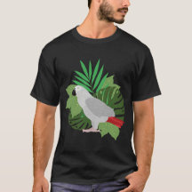 African Grey Parrot with leaves